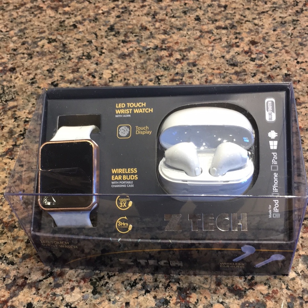 ZTECH LED Watch / Wireless Ear Buds